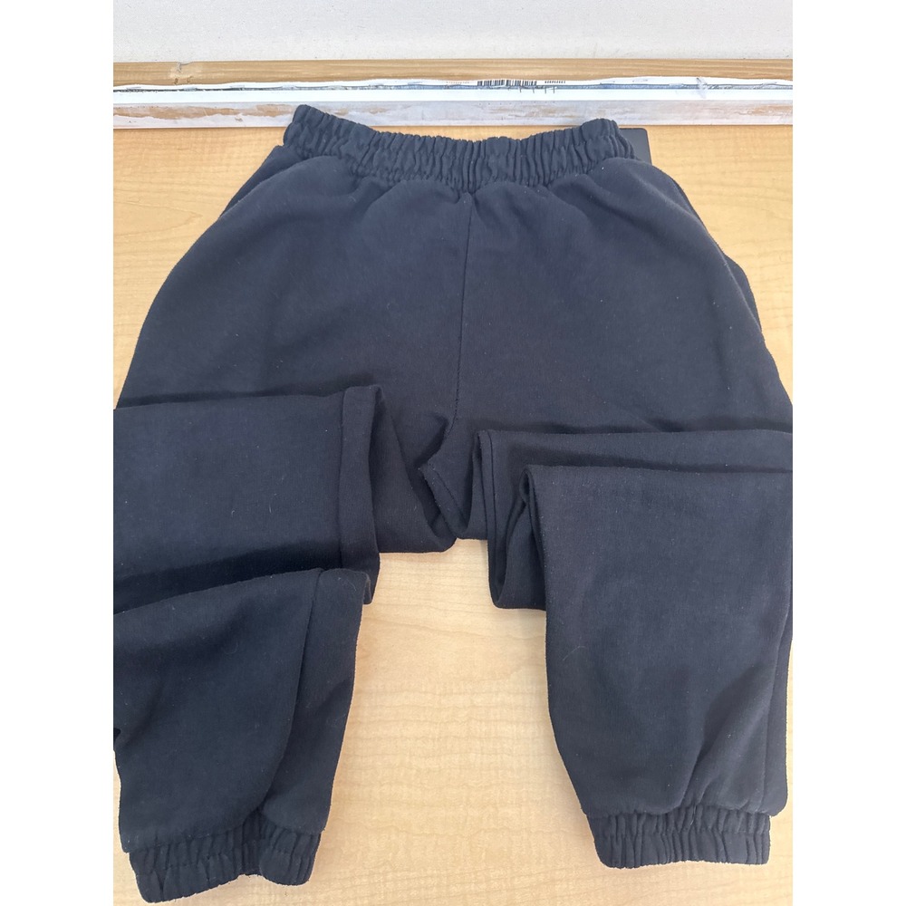 Zara Mens Black Fleece Lined Joggers Sweatpants Medium Elastic Waist Pockets